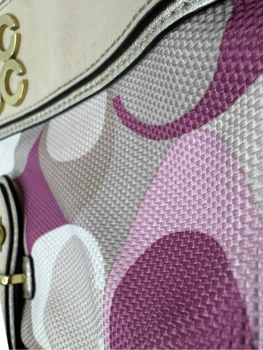 Coach Colette Signature Woven Fabric Op Art Clutch Wristlet Y2K Bag - Picture 7 of 16